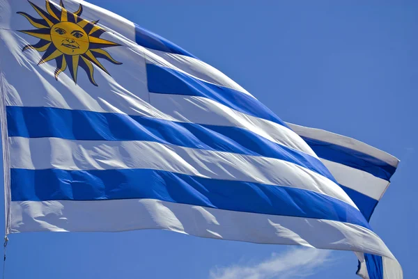 Drapeau de l'Uruguay gros plan — Photo