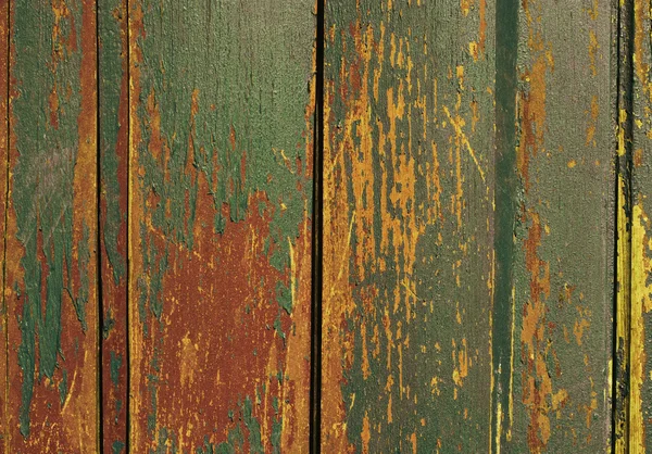Ročník dřevěné staré malované zdi — Stock fotografie