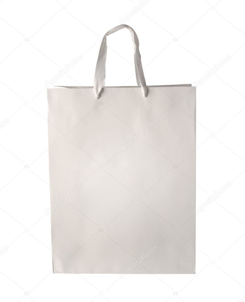White Shopping bag template isolated