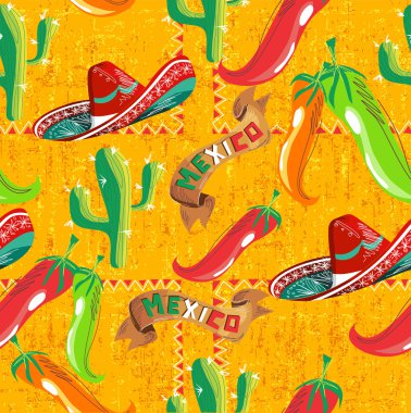 Mexican icons pattern clipart