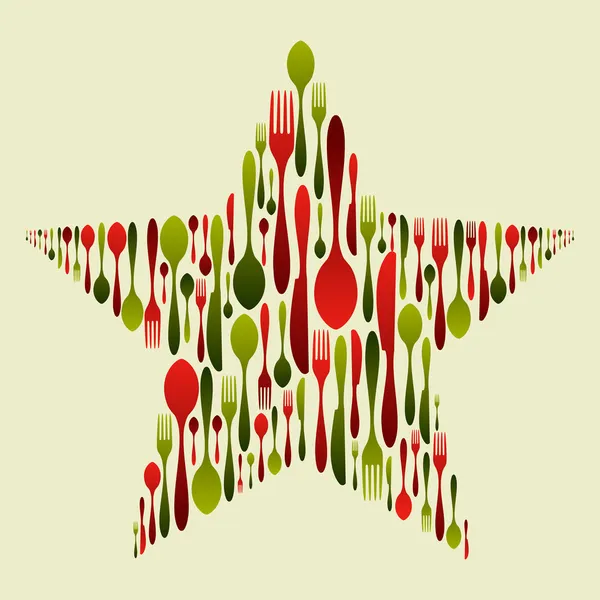 Příbory v vánoční hvězda — Stockový vektor