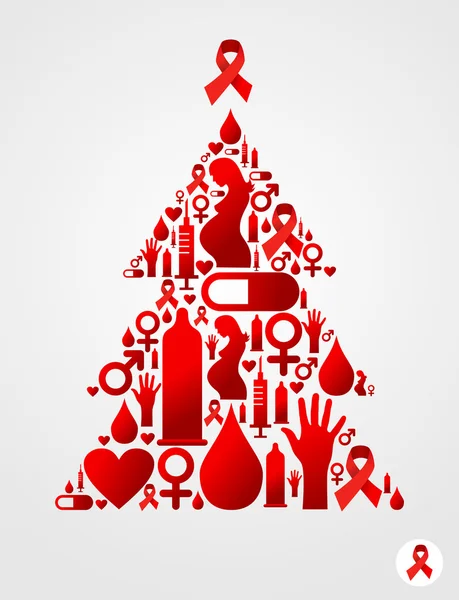 Icone AIDS nella silhouette della bolla di comunicazione — Vettoriale Stock
