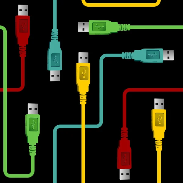 USB drát komunikační vzor — Stockový vektor