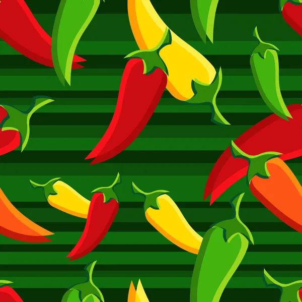 Chilli peppers pattern backgroun — Stock Vector