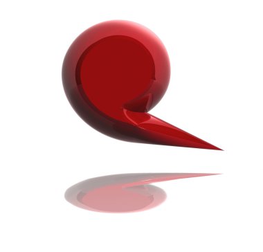 Red social media bubble isolated clipart