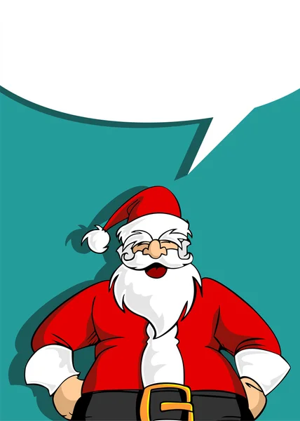 Papai Noel cartão com bolha social em branco — Vetor de Stock