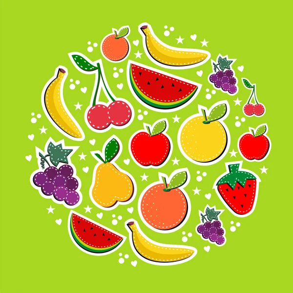Composición contemporánea del restaurante con frutas — Vector de stock