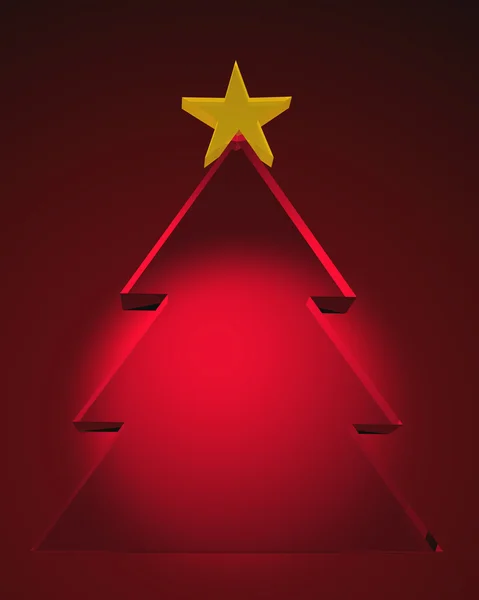 3d glass Christmas tree — Stock Photo, Image