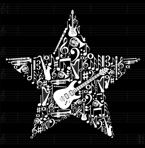 Música de fondo estrella — Archivo Imágenes Vectoriales