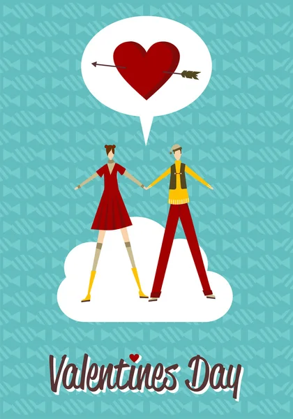 In Love couple Valentines day — Stock Vector