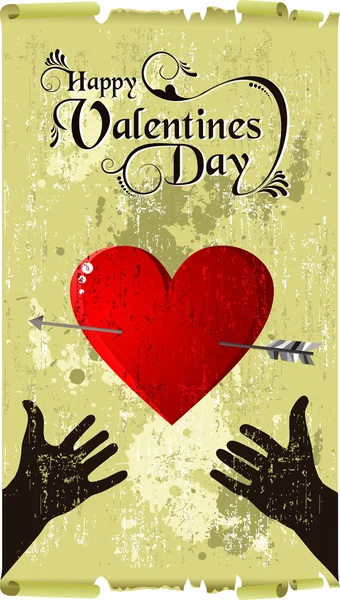 Tomber amoureux Valentines jour coeur mains — Image vectorielle