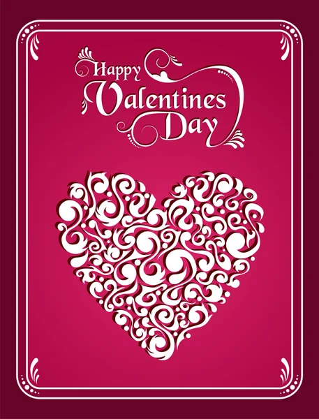 Happy Valentijnsdag vintage hart achtergrond — Stockvector