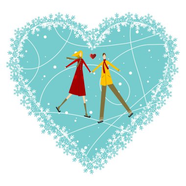 Happy Couple Valentines day greeting card clipart
