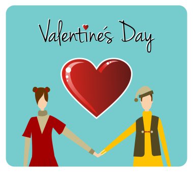 Happy Valentines day greeting card clipart