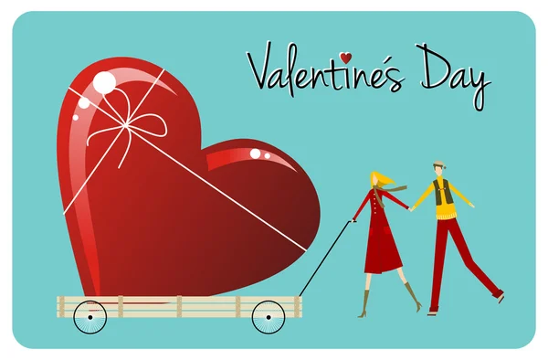 Największa miłość. szczęśliwy Walentynki kartkę z życzeniami — Wektor stockowy