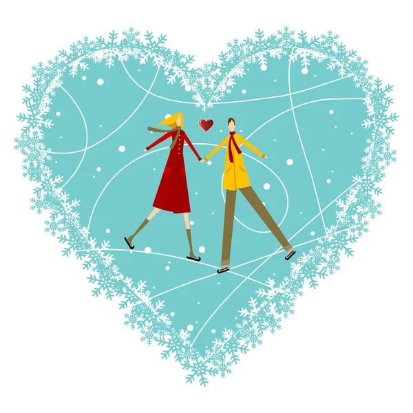 Joyeux couple Valentines carte de voeux — Image vectorielle