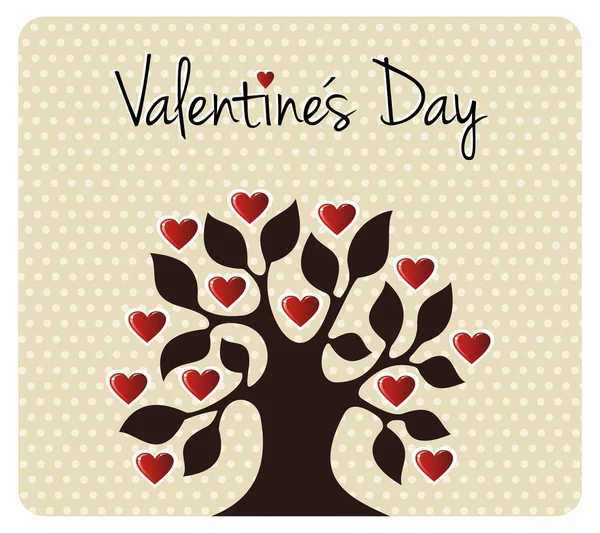 Vallen in liefde Valentijnsdag boom — Stockvector