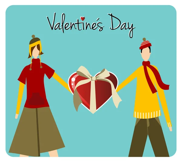 Tarjeta de felicitación feliz día de San Valentín — Vector de stock