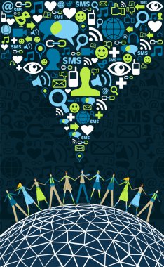 Social media around the world clipart