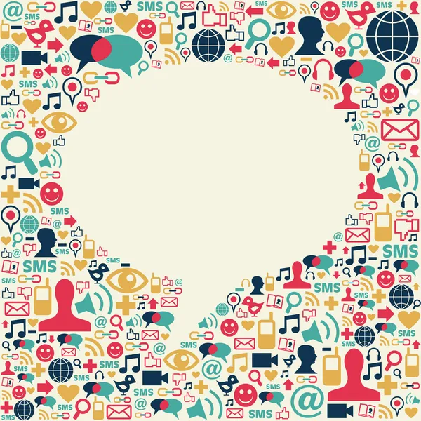 Sosyal medya konuşma balonu doku — Stok Vektör