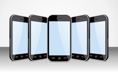 Set of Smartphones templates on white clipart