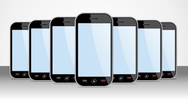 Set of generic Smartphones device useful for app templates clipart