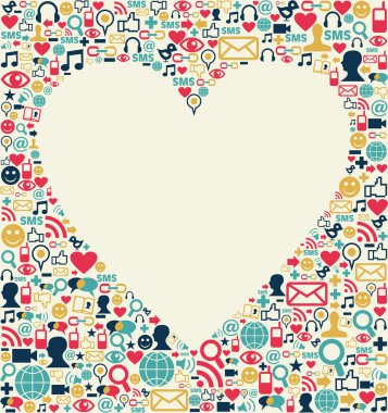 Social media love heart texture clipart