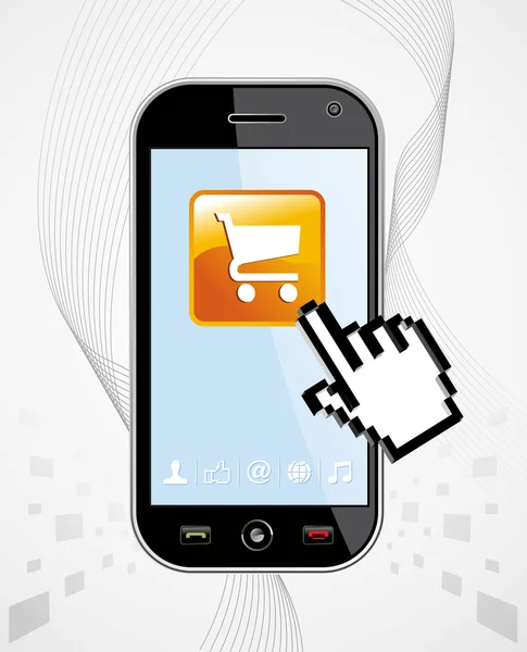 Smartphone comprar aplicação —  Vetores de Stock