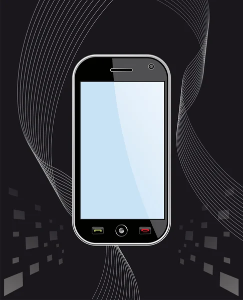 Generiska smart telefon på svart — Stock vektor