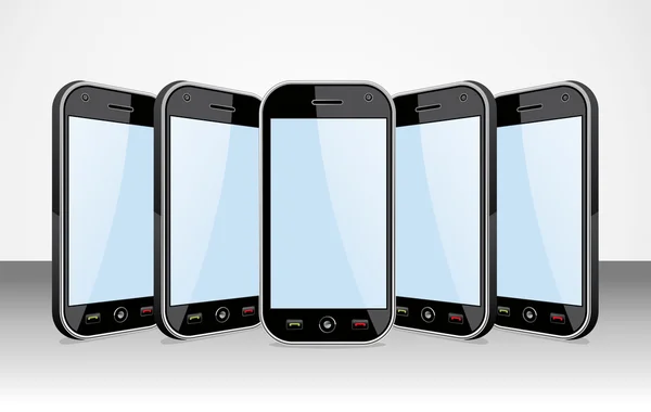 Набір шаблонів смартфонів на білому — стоковий вектор