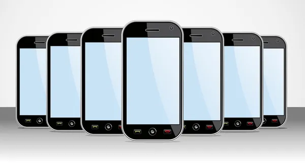 Набір загальних пристроїв смартфонів, корисних для шаблонів програм — стоковий вектор