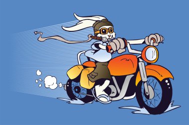 Motorized cartoon Easter Bunny clipart