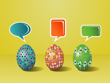 Social media painted Easter interaction clipart