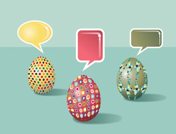 Talking Social media Easter eggs — Stock Vector
