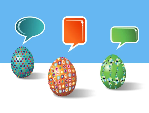 Social media decorative Easter eggs — Stock Vector