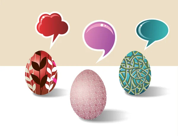 Mídia social Conjunto de ovos de Páscoa — Vetor de Stock