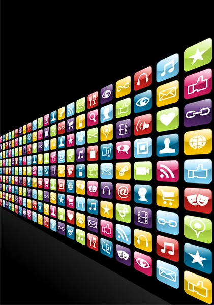 IPhone app ikoner som bakgrund — Stock vektor