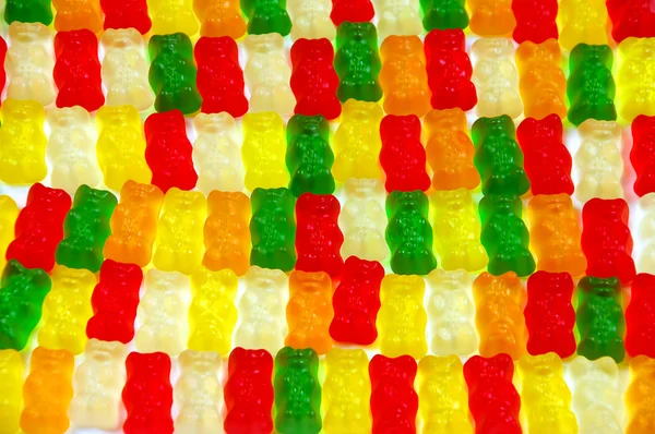 Gummy bear rows — Stock Photo, Image