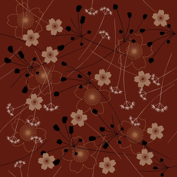 Fleurs abstraites - motif sans couture — Image vectorielle