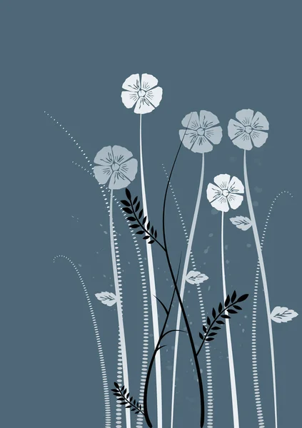 Fond floral, prairie, jardin — Image vectorielle