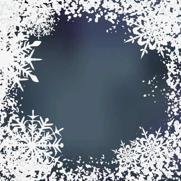 Fondo invernale, fiocchi di neve - illustrazione vettoriale — Vettoriale Stock