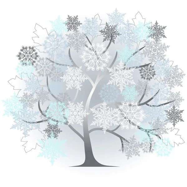 冬 - 抽象的な木 — ストックベクタ