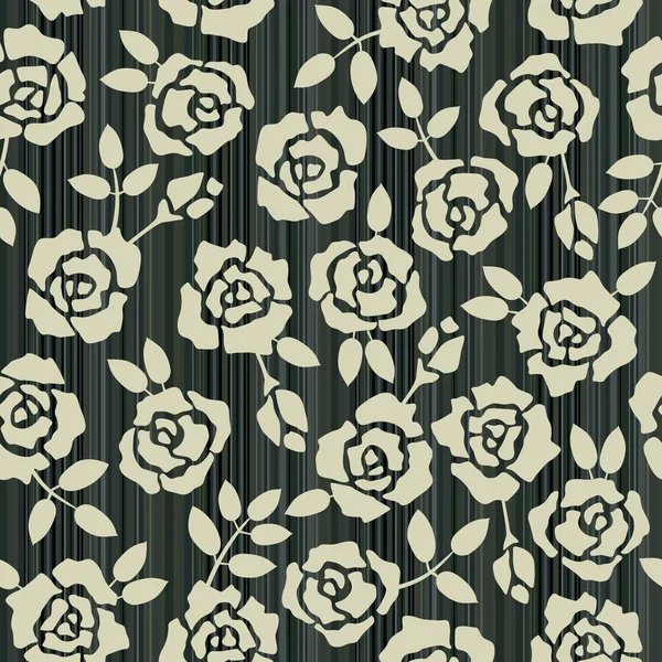 Ретро цветочный бесшовный фон с розами — стоковый вектор