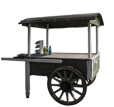 Street stall, vintage hawker food cart isolated and with clippin clipart