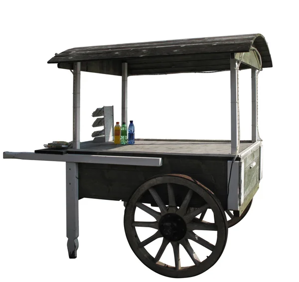 Gatustånd, vintage hawker matvagnen isolerade och med clippin — Stockfoto