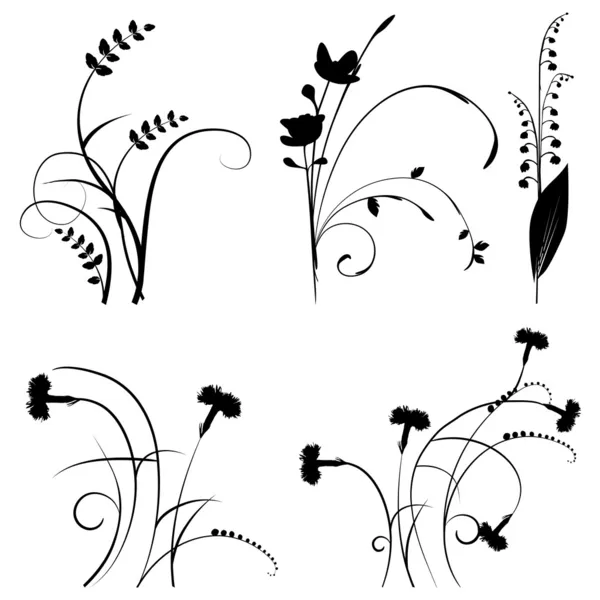 Colección para diseñadores, conjunto de vectores de plantas — Archivo Imágenes Vectoriales