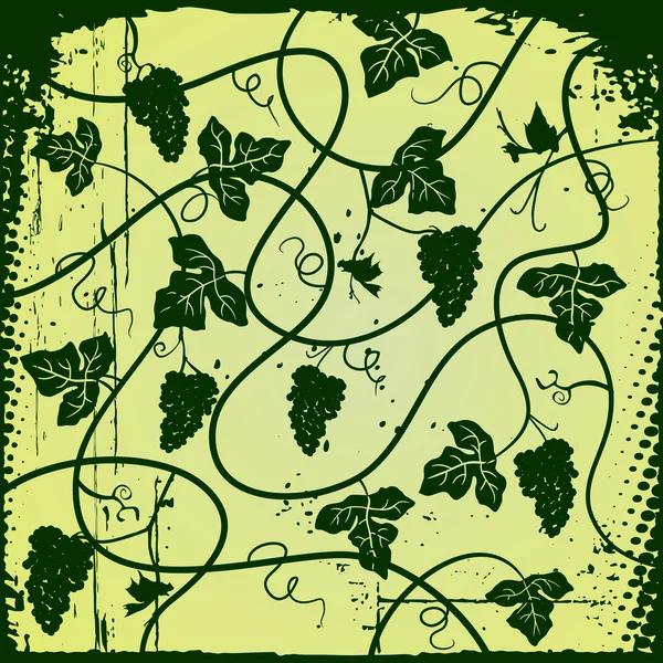 一堆葡萄、 植物背景 — 图库矢量图片