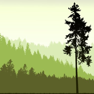 Tree silhouette on an abstract background clipart