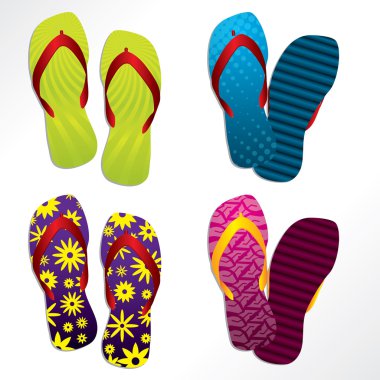 Various flip flop designs clipart