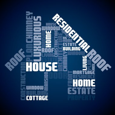 Seamless text house design clipart